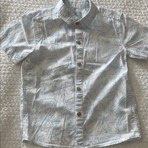 Class Club Light Blue Leaf-Print Button-Down Shirt